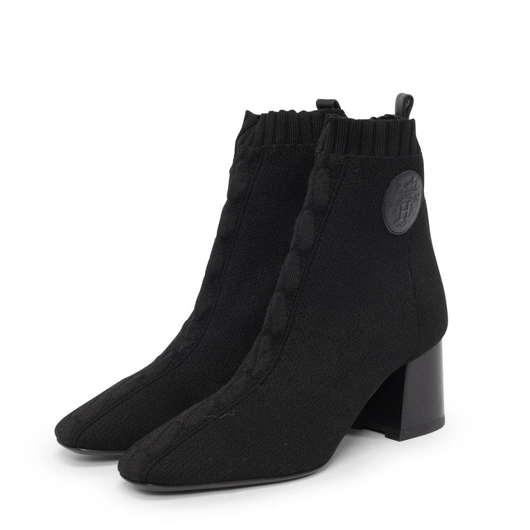 Hermes Black Knitted Volver 60 Sock Boots 38