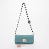 Miu Miu Mint Patent Matelasse Crystal Evening Bag - Blue Spinach