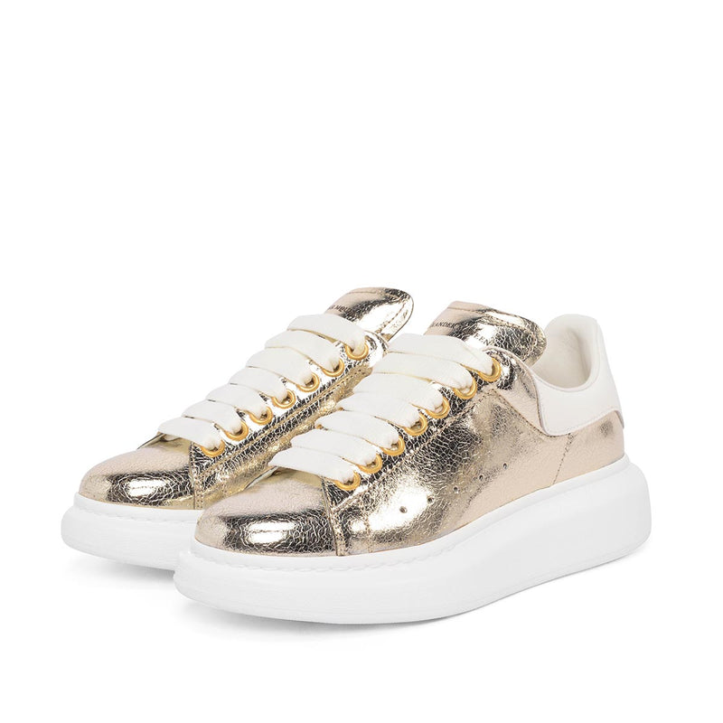 Alexander McQueen Gold Exaggerated Sole Sneakers 36 - Blue Spinach