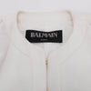 Balmain White Viscose Weave Epaulette Blazer FR 36 - Blue Spinach