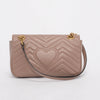 Gucci Dusty Pink Matelasse Small GG Marmont Bag - Blue Spinach