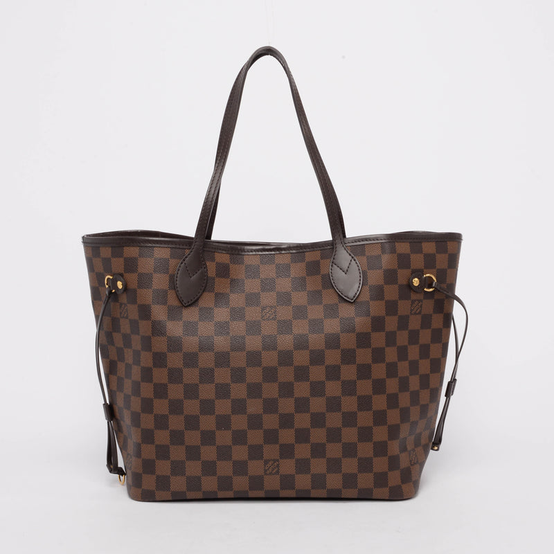 Louis Vuitton Rose Ballerine Damier Ebene Neverfull MM Tote - Blue Spinach