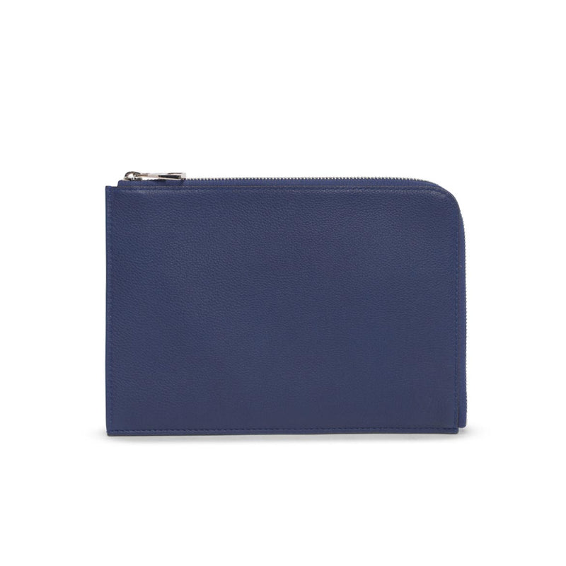 Louis Vuitton Indigo Grained Leather Pochette Jules PM Pouch - Blue Spinach