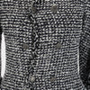 Chanel Black & White Fantasy Tweed Patch Pocket Jacket FR 36 - Blue Spinach