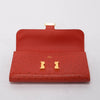 Hermes Rouge Vif Ostrich Constance Long Wallet - Blue Spinach