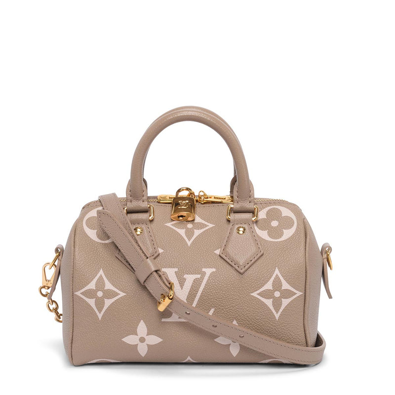 Louis Vuitton Tourterelle & Creme Empreinte Speedy Bandouliere 20 - Blue Spinach