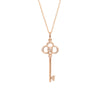 Tiffany & Co Rose Gold & Diamonds Crown Key Pendant - Blue Spinach