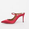 Aquazzura Dark Red Satin Nolita Mules 40.5 - Blue Spinach