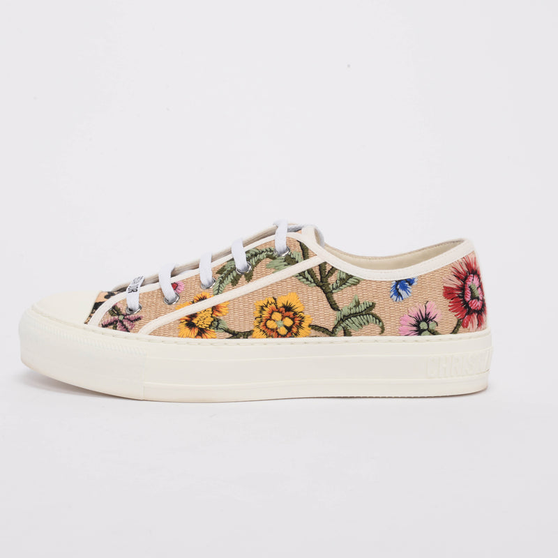 Dior Multi Colour Floral Embroidered Walk'N'Dior Sneakers 38 - Blue Spinach