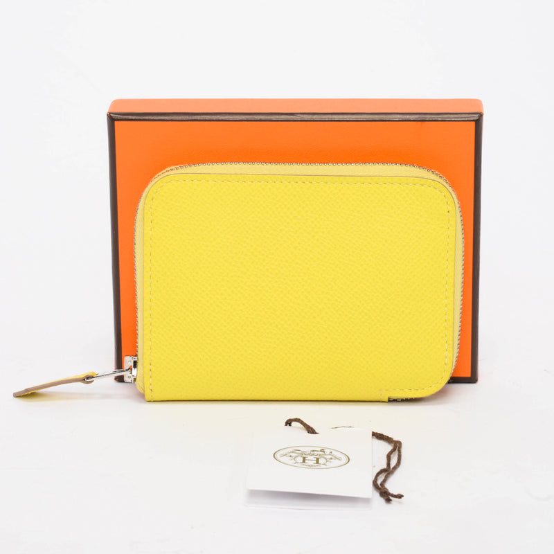 Hermes Lime Epsom Azap Mini Wallet - Blue Spinach