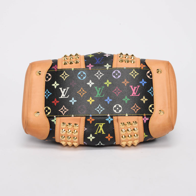 Louis Vuitton Black Monogram Multicolore Courtney MM Bag - Blue Spinach