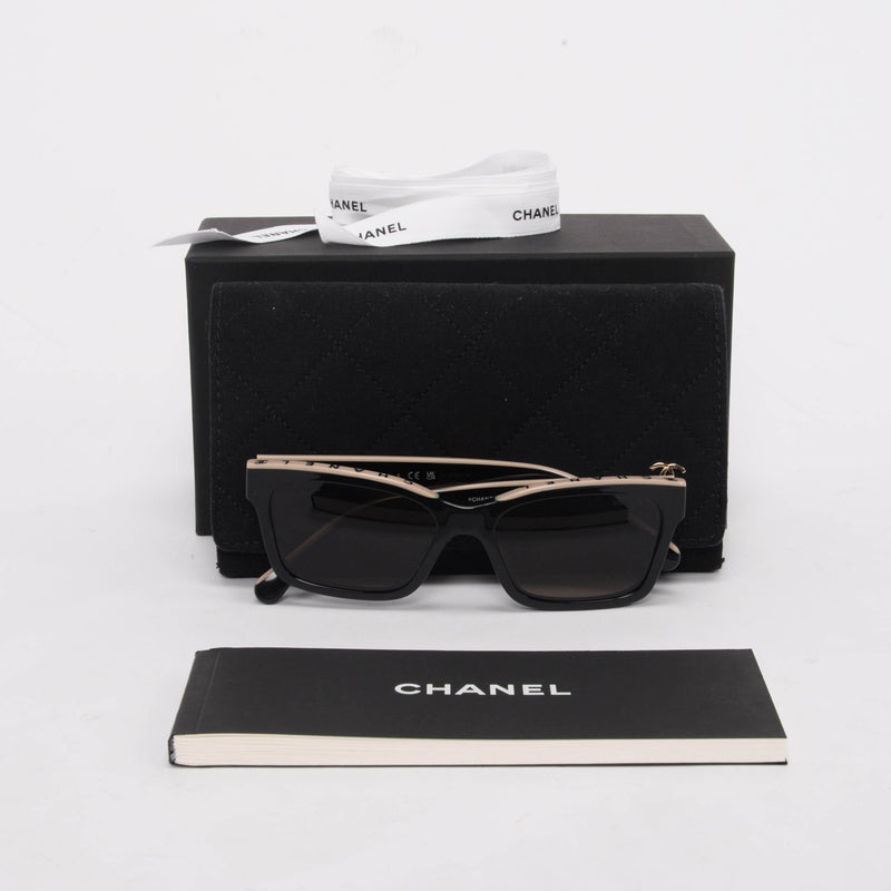 Chanel Black Wayfarer Sunglasses - Blue Spinach