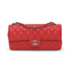 Chanel Red Caviar Leather East West Flap Bag - Blue Spinach