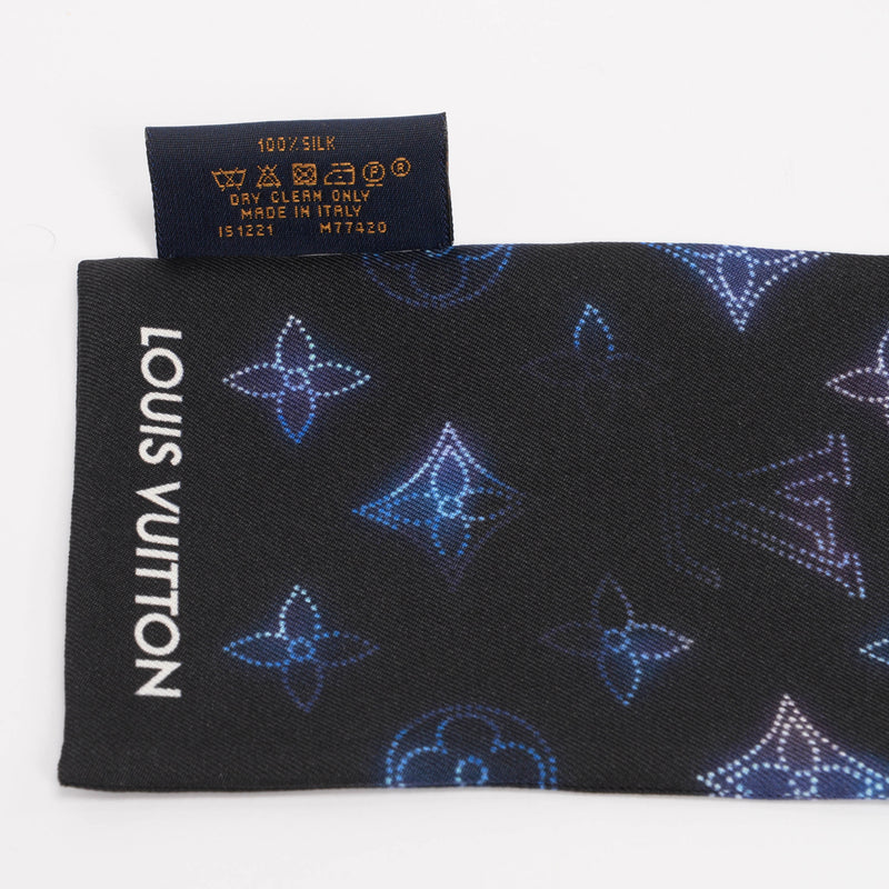 Louis Vuitton Blue Silk Monogram Flight Mode Bandeau - Blue Spinach