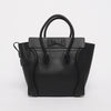 Celine Black Drummed Calfskin Macro Luggage Tote - Blue Spinach