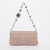 Miu Miu Beige Matelasse Crystal Shoulder Bag - Blue Spinach