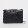 Chanel Vintage Navy Quilted Lambskin Small CC Flap Bag - Blue Spinach