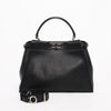 Fendi Black Calfskin Medium Monster Eyes Peekaboo Bag - Blue Spinach