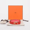 Hermes Rose Azalee & Rouge de Coeur Flot Reversible Belt - Blue Spinach