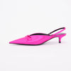 Balenciaga Rose Fuchsia Satin Knife Slingback Pumps 37 - Blue Spinach