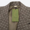 Gucci Brown Wool G Jacquard Jacket 48 - Blue Spinach