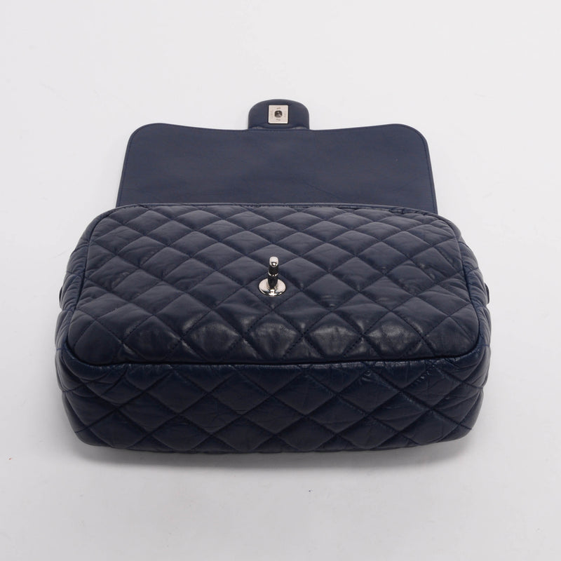 Chanel Blue Calfskin In The Mix Single Flap Bag - Blue Spinach