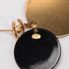 Chanel Gold Enamel CC Disc Drop Earrings - Blue Spinach