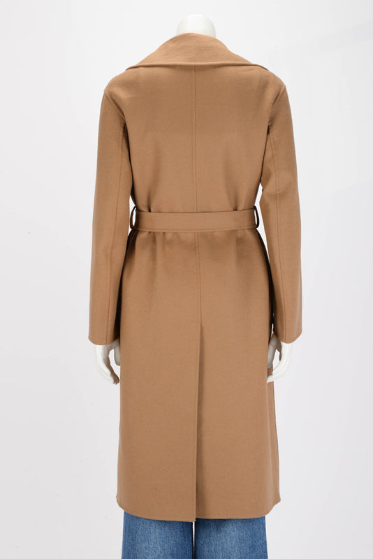 Dior Camel Wool Blend Wrap Coat FR 36 - Blue Spinach