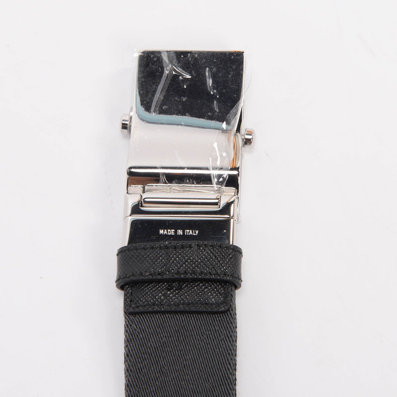 Prada Black & Grey Nylon Reversible Belt - Blue Spinach