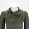 Rick Owens Khaki Leather Cropped Jacket XS - Blue Spinach