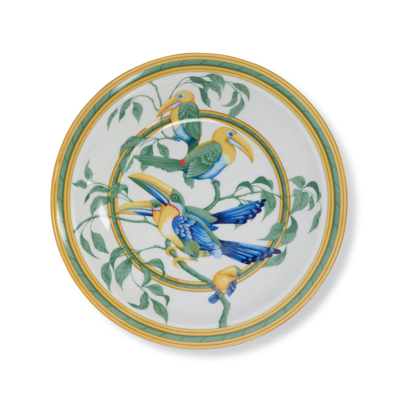 Hermes Multi-Color Porcelain Toucans Serving Plate - Blue Spinach