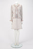 Chanel Pastel Fantasy Tweed Fringed Skirt Suit FR 42 - Blue Spinach