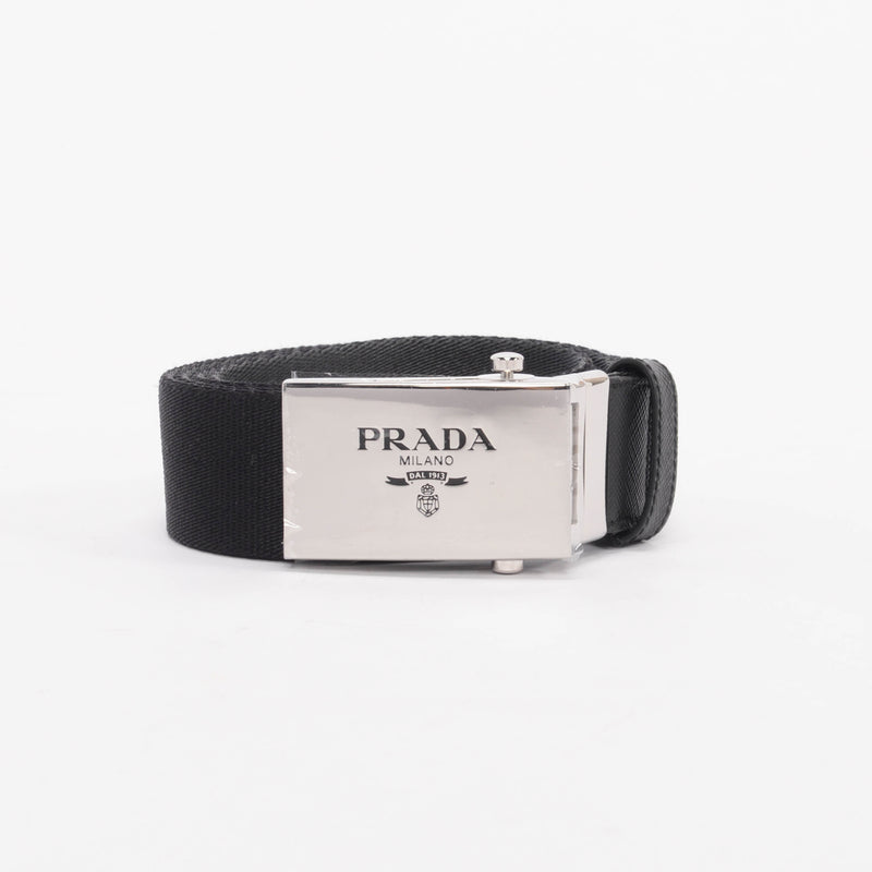 Prada Black & Grey Nylon Reversible Belt - Blue Spinach