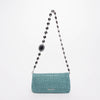 Miu Miu Mint Patent Matelasse Crystal Evening Bag - Blue Spinach