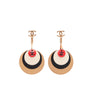 Chanel Gold Enamel CC Disc Drop Earrings - Blue Spinach