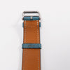 Hermes Blue Jean Swift Heure H Medium Model Watch - Blue Spinach