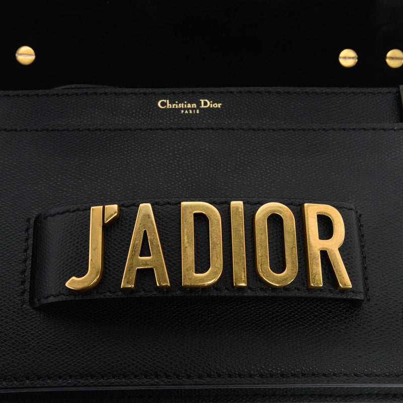 Dior Black Grained Calfskin J'Adior Flap Bag + Bohemian Strap - Blue Spinach