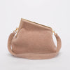 Fendi Rosa Plaster Shearling Medium Fendi First Clutch - Blue Spinach