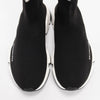 Balenciaga Black & White Knit Speed Racer Sneakers 41 - Blue Spinach