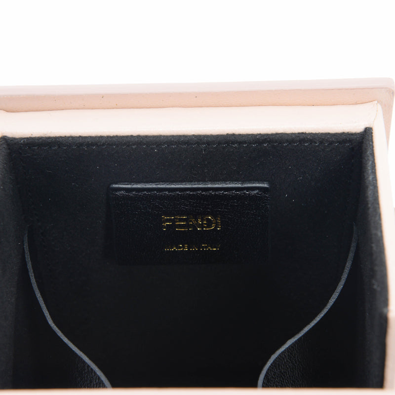 Fendi Rosa Quarzo Calfskin Fluffy Logo Vertical Box Bag - Blue Spinach