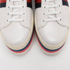 Gucci White Leather Peggy Platform Sneakers 39 - Blue Spinach