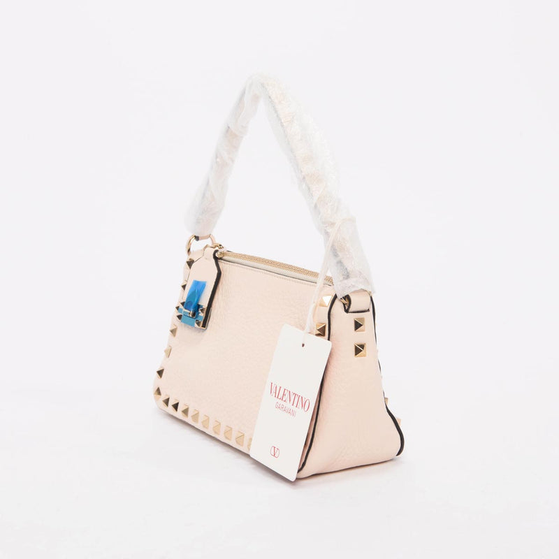 Valentino Light Ivory Grainy Calfskin Small Cross Body Bag - Blue Spinach