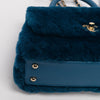 Chanel Teal Shearling Small Coco Handle Bag - Blue Spinach