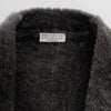 Brunello Cucinelli Brown Shearling Wrap Front Coat IT 42 - Blue Spinach