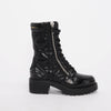 Dior Black Cannage Calfskin D-Leader Boots 37 - Blue Spinach