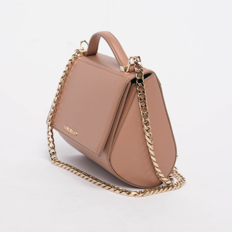 Givenchy Old Pink Textured Calfskin Mini Pandora Box Chain Bag - Blue Spinach