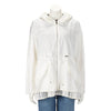 Moncler White Baaba Lace Trim Parka Jacket XL - Blue Spinach