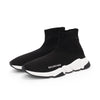 Balenciaga Black & White Knit Speed Racer Sneakers 41 - Blue Spinach