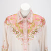 Zimmermann Pink & Khaki Laurel Relaxed Blouse 3 - Blue Spinach