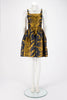 Lanvin Gold Jacquard Cocktail Dress FR 36 - Blue Spinach